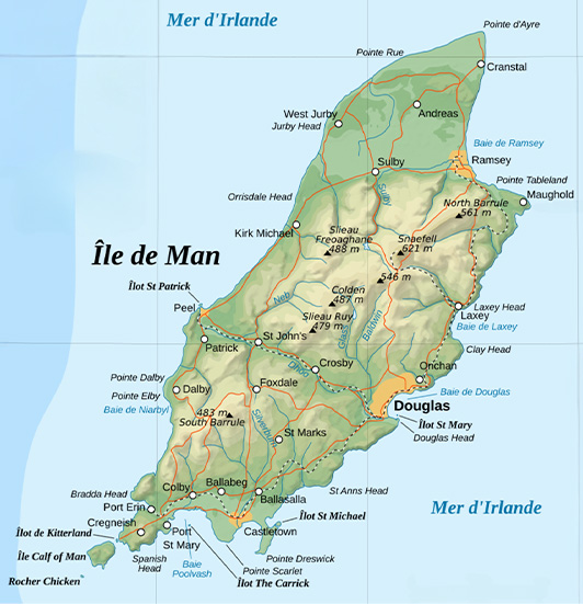 carte de l'ile de man